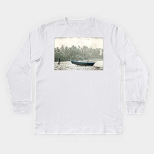 Tropical Beach Scene Kids Long Sleeve T-Shirt